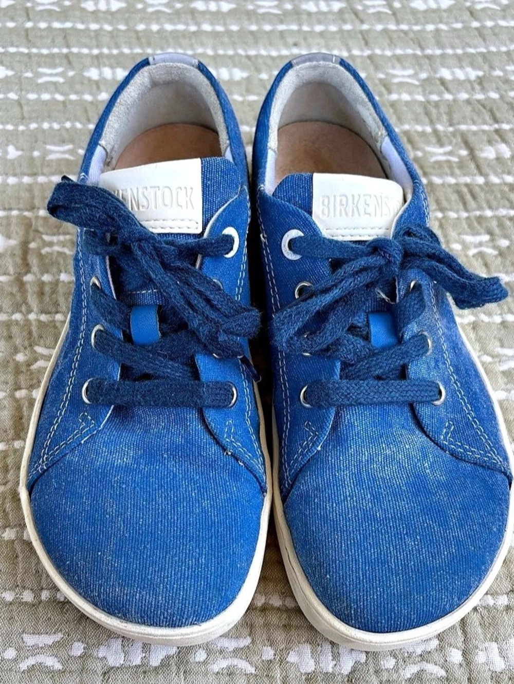 Birkenstock Kids ARRAN Blue Canvas Sneakers Unisex Big Kids size 1-1.5